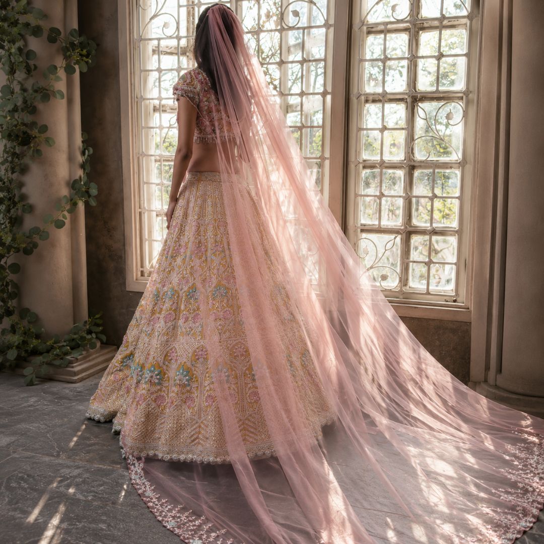 Premium Kasturi Silk Embroidered Lehenga Set