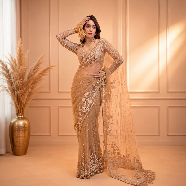 Bollywood Edition Sequins Butterfly Net Saree