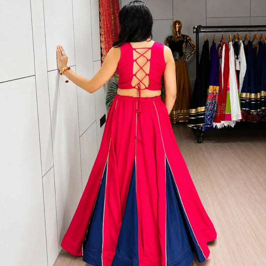 "Sanedo" Navratri Special Pure Rayon-Cotton Lehenga Choli Set