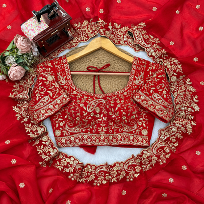 Heavy Fendy Silk Thread & Sequin Embroidered Saree Set