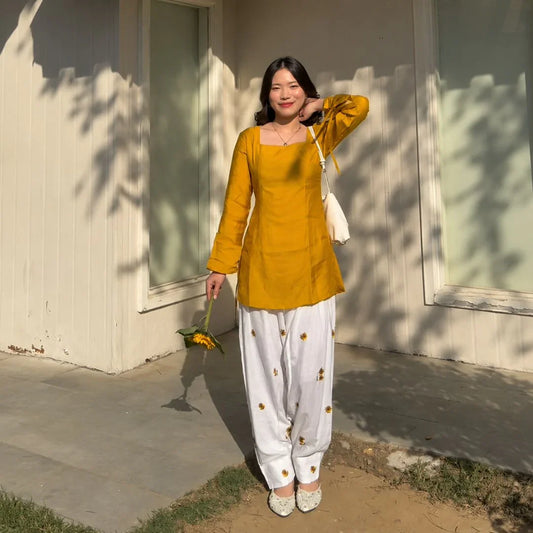 Premium Rayon Short Kurti with Embroidered Farshi Salwar Set